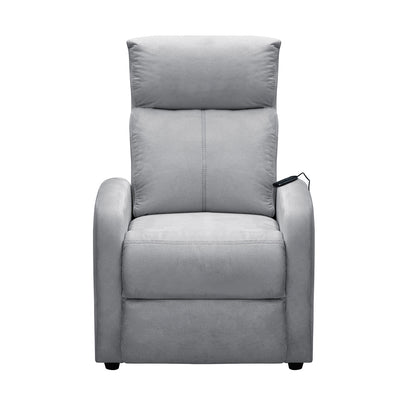 SILLA RECLINABLE ESTATICA CON MASAJE OMY 1 PUESTO MICROFIBRA PLATA