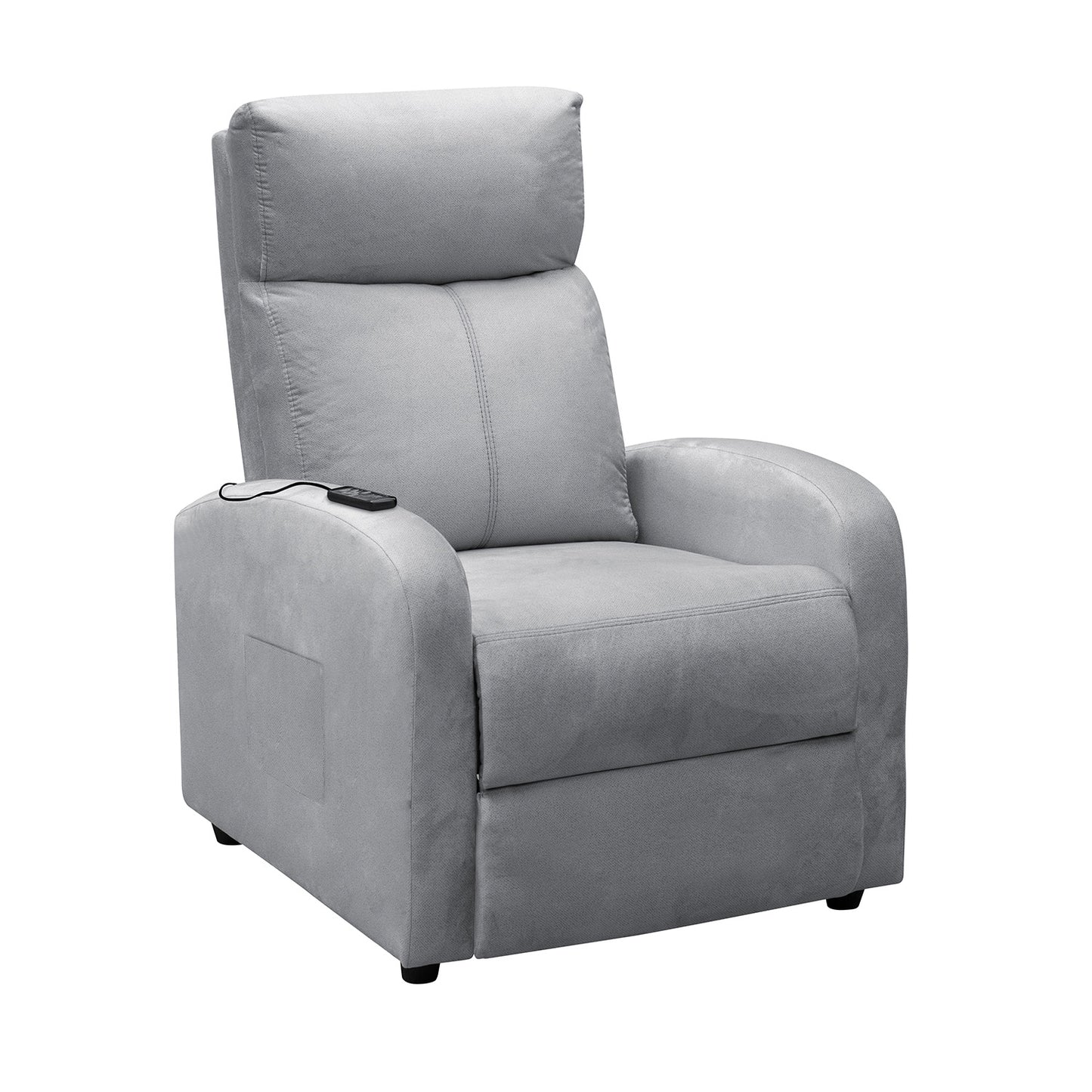 SILLA RECLINABLE ESTATICA CON MASAJE OMY 1 PUESTO MICROFIBRA PLATA