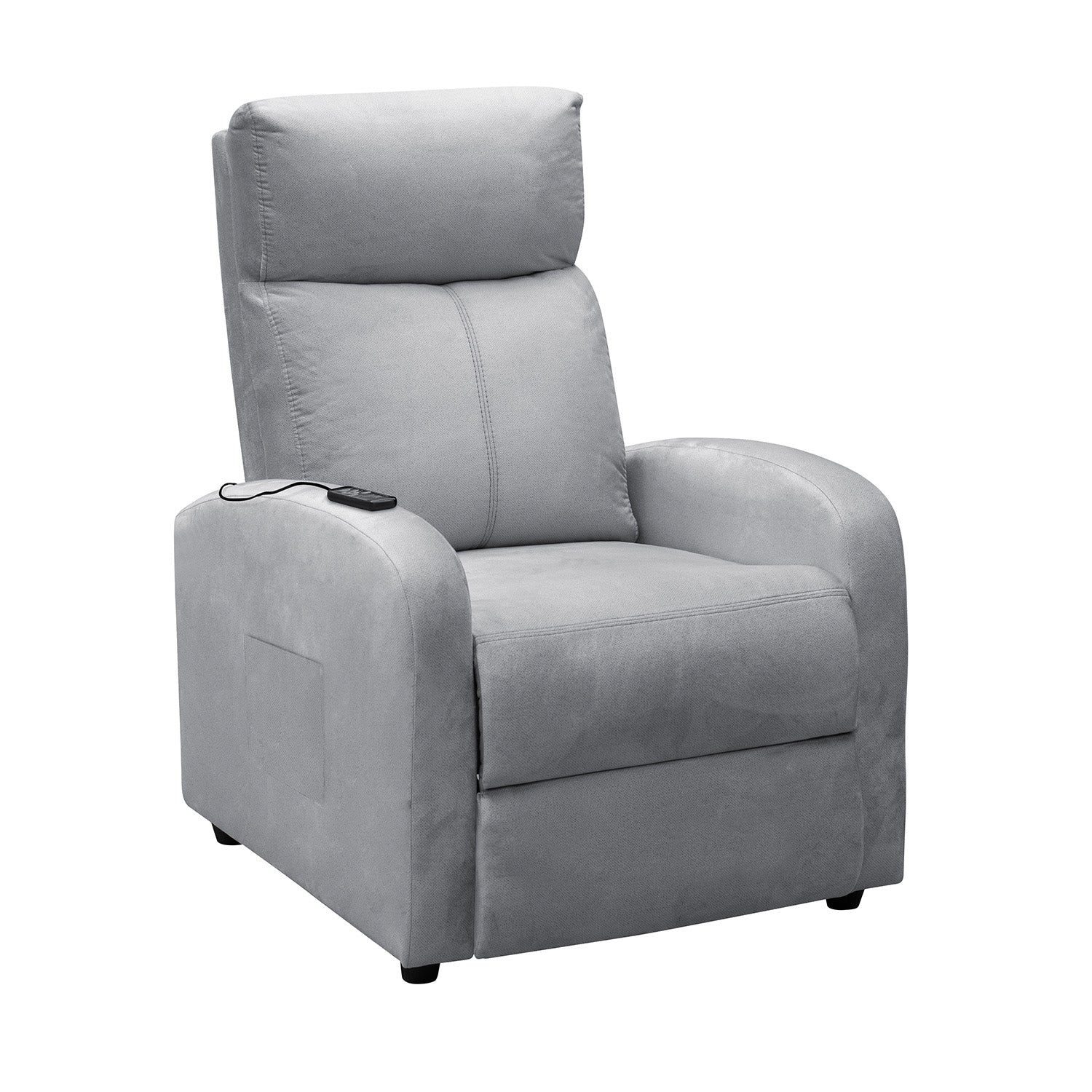 Silla reclinable estática con masaje daly 1 puesto microfibra plata
