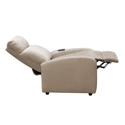 SILLA RECLINABLE ESTATICA CON MASAJE OMY 1 PUESTO MICROFIBRA CRUDO