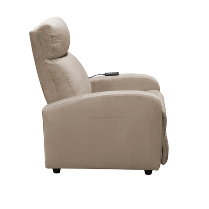 SILLA RECLINABLE ESTATICA CON MASAJE OMY 1 PUESTO MICROFIBRA CRUDO