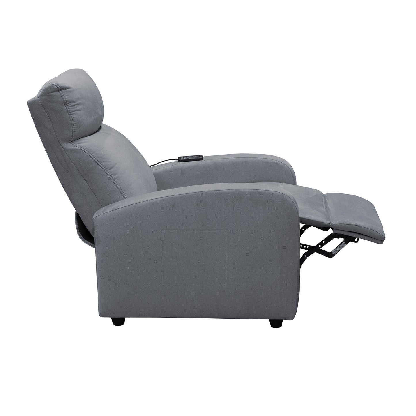 SILLA RECLINABLE ESTATICA CON MASAJE OMY 1 PUESTO MICROFIBRA GRIS PLOMO