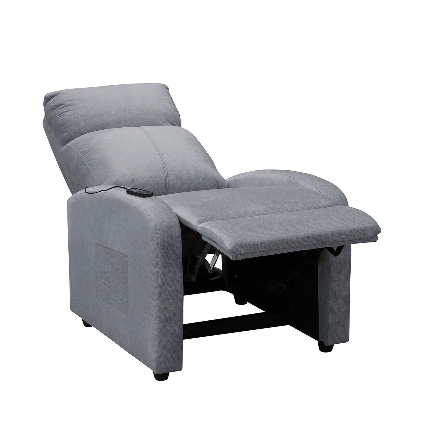 SILLA RECLINABLE ESTATICA CON MASAJE OMY 1 PUESTO MICROFIBRA GRIS PLOMO