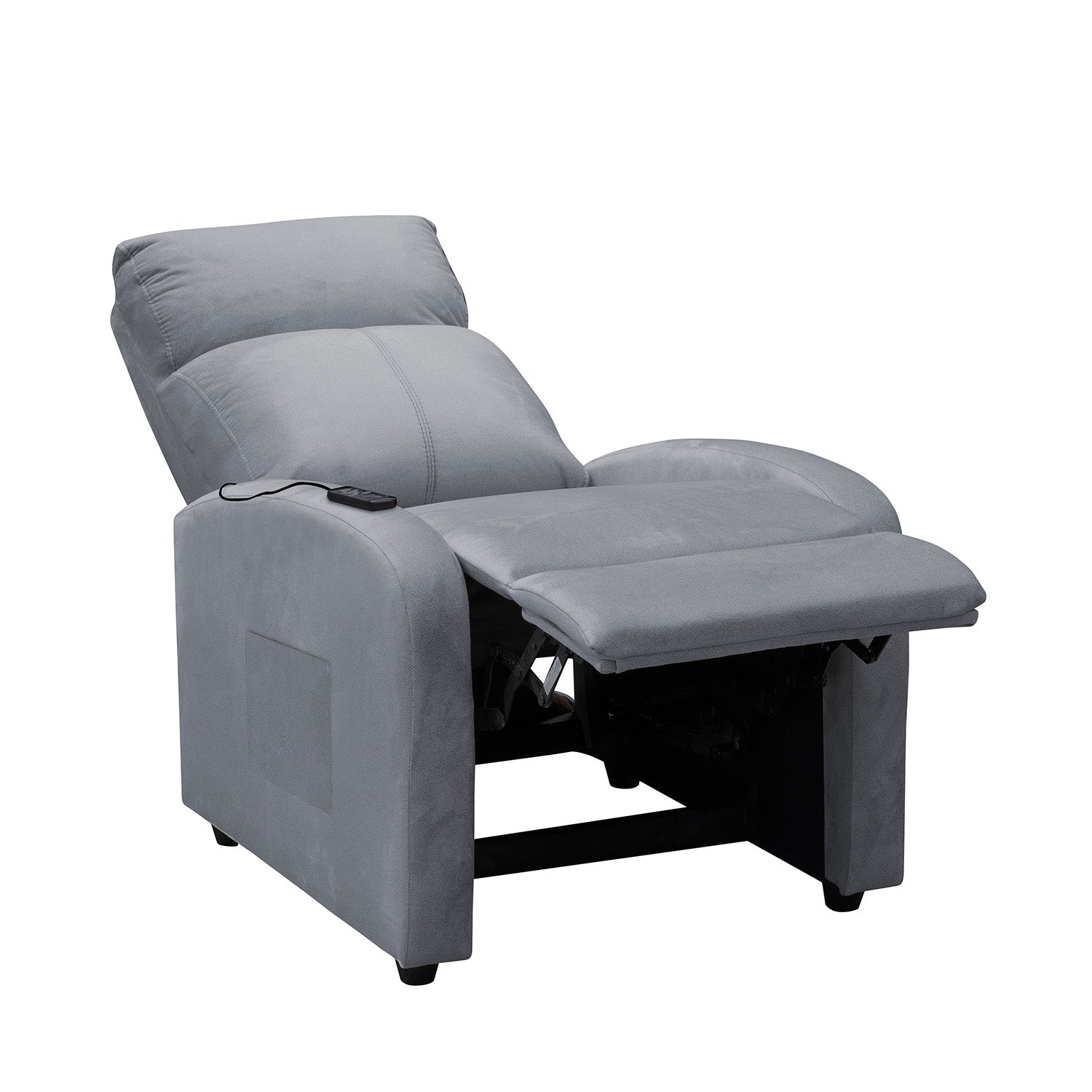 Silla reclinable estatica con masaje daly 1 puesto microfibra gris plomo