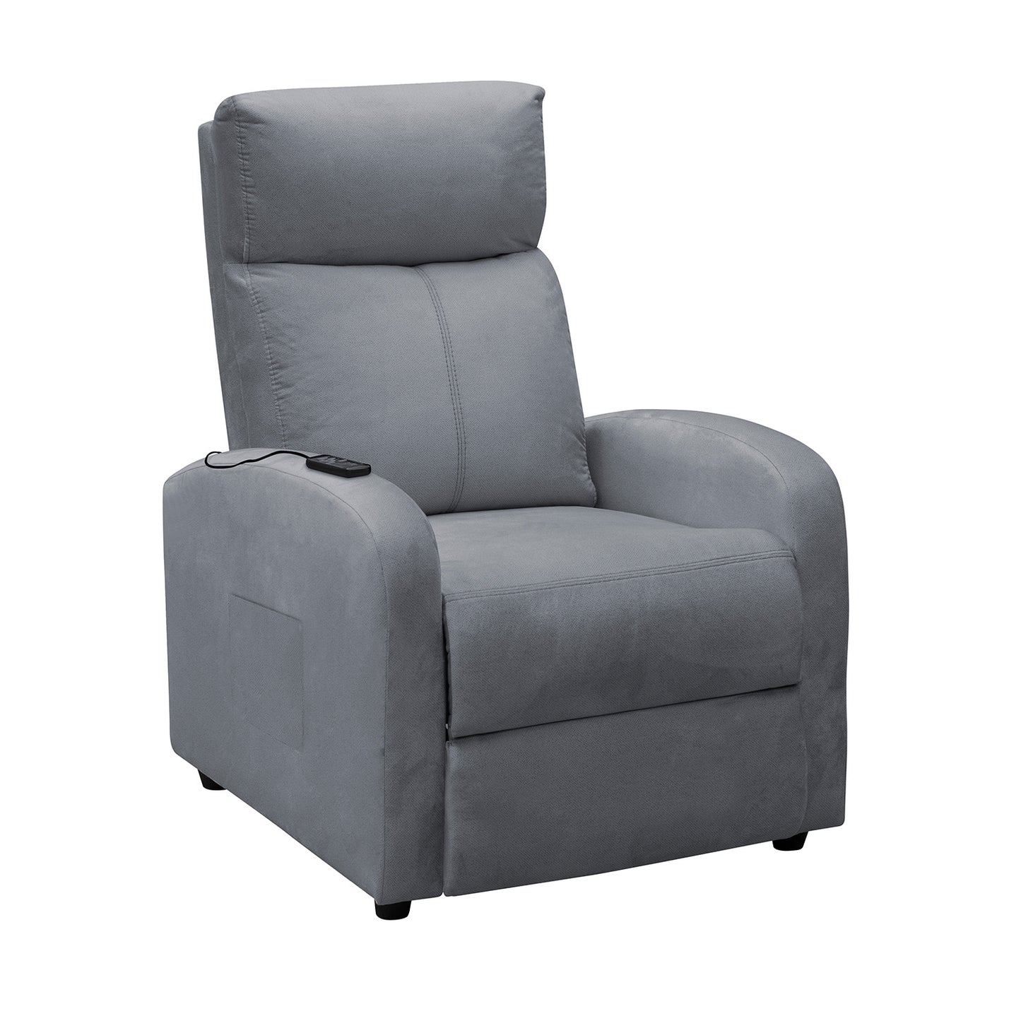 SILLA RECLINABLE ESTATICA CON MASAJE OMY 1 PUESTO MICROFIBRA GRIS PLOMO