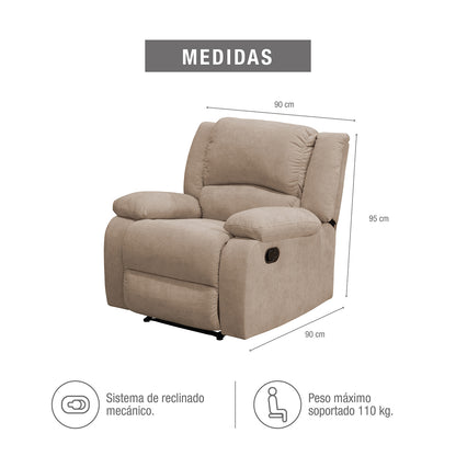 Reclinable Sull estática Microfibra Camel