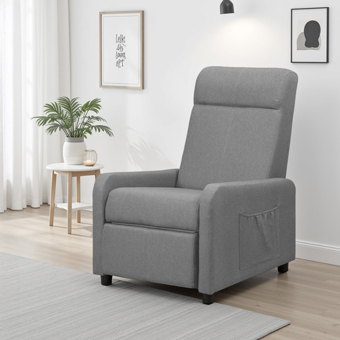 SILLA RECLINABLE PRAXIS MICROFIBRA PLATA