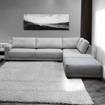 Sala Rinconera Joyce Microfibra Gris Plata