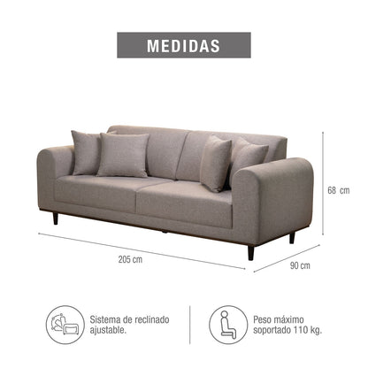 SOFA CAMA KLAUS    MICROFIBRA TAUPE