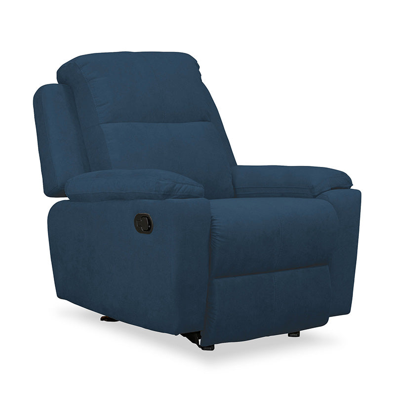 Silla reclinable estática marsella en microfibra azul