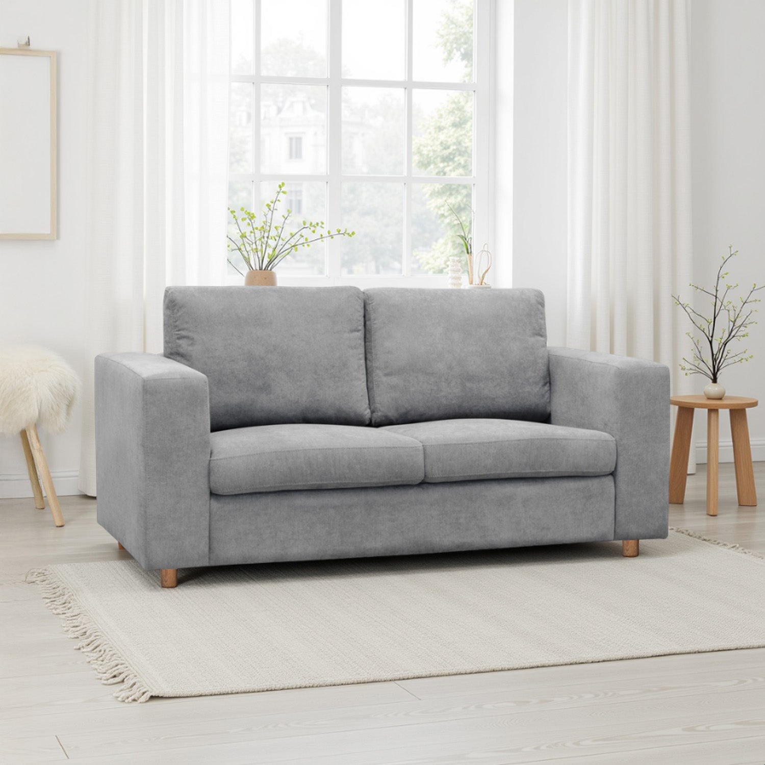 Sofá Nauty 2.5 microfibra gris claro