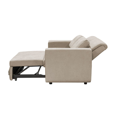 Combo Sofá cama Bourbon 140 Camel + Rec. Alexa Micf. Taupe