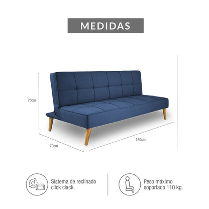 Sofa cama new dax microfibra Azul