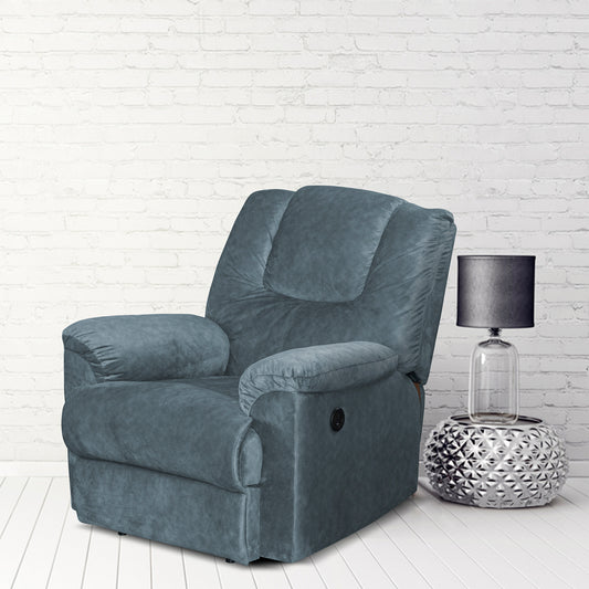 SILLA RECLINABLE TONY ELECTRICA USB SEMI SINTETICO GRIS PLOMO