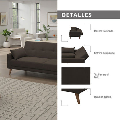 SOFA CAMA TOVIC  MICROFIBRA CHOCOLATE