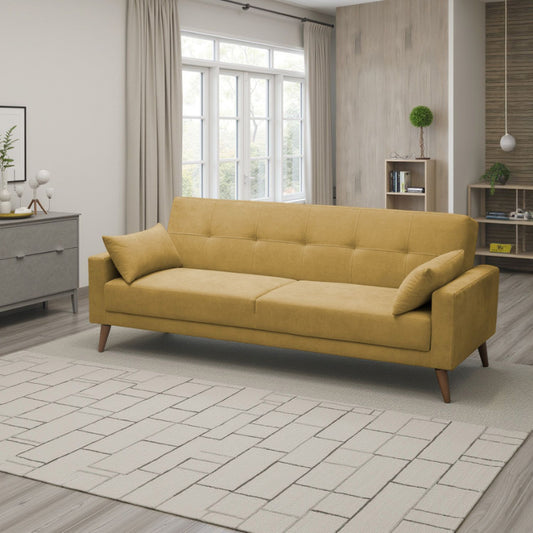 SOFA CAMA TOVIC  MICROFIBRA MOSTAZA