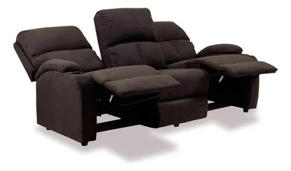 SOFA RECLINABLE AMBER 3 PUESTOS  MICROFIBRA CHOCOLATE