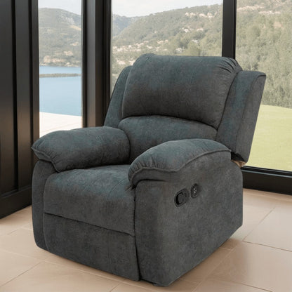 SILLA RECLINABLE MECEDORA BROOKLYN  MICROFIBRA. GRIS PLOMO
