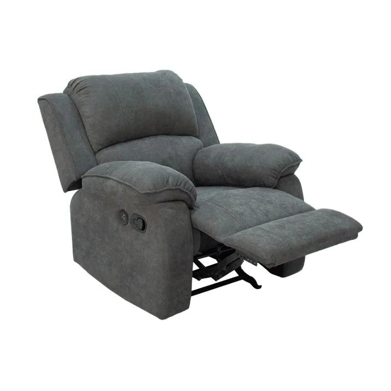 Silla reclinable mecedora brooklyn microfibra gris plomo