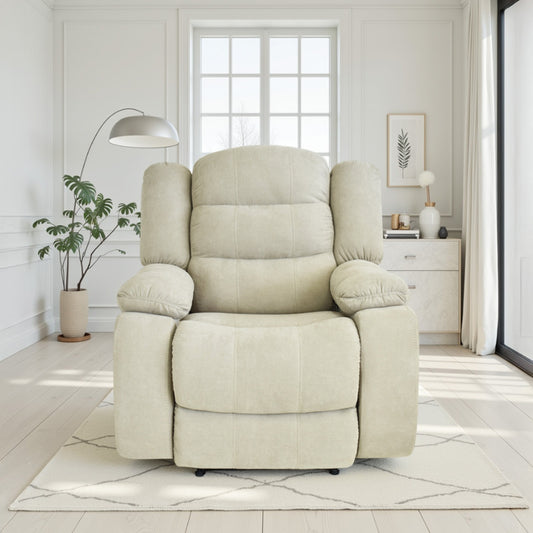 SILLA RECLINABLE GRAND ESTATICA 1 PUESTO MICROFIBRA  CAMEL