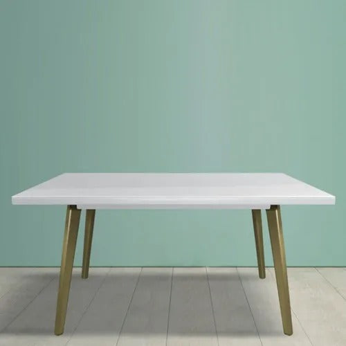 MESA COMEDOR 6 PUESTOS REGINABLANCO PERLA  CHAMPAN