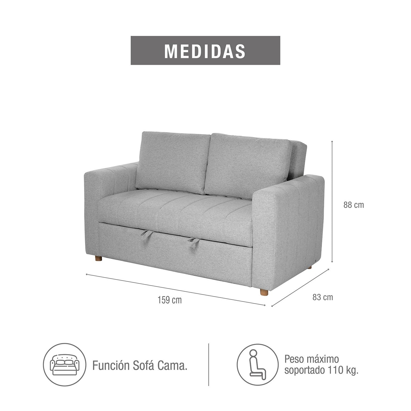 SOFA KENIA  MICROFIBRA GRIS