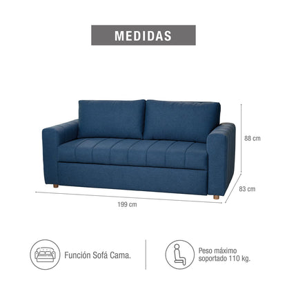 SOFA KENIA 160  MICROFIBRA AZUL