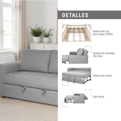 SOFA CAMA KENIA  160 MICROFIBRA GRIS