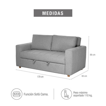 SOFA CAMA KENIA  160 MICROFIBRA GRIS