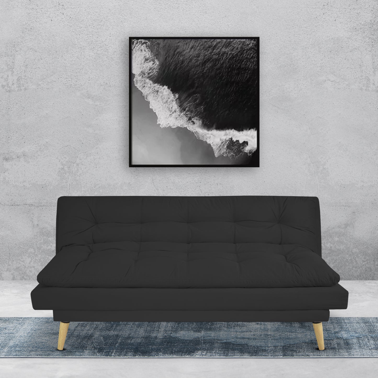 SOFA CAMA NANTES MICROFIBRA  GRIS OSCURO