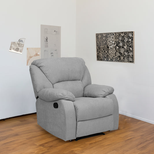 SILLA RECLINABLE OHIO ESTATICA MICROFIBRA PLATA