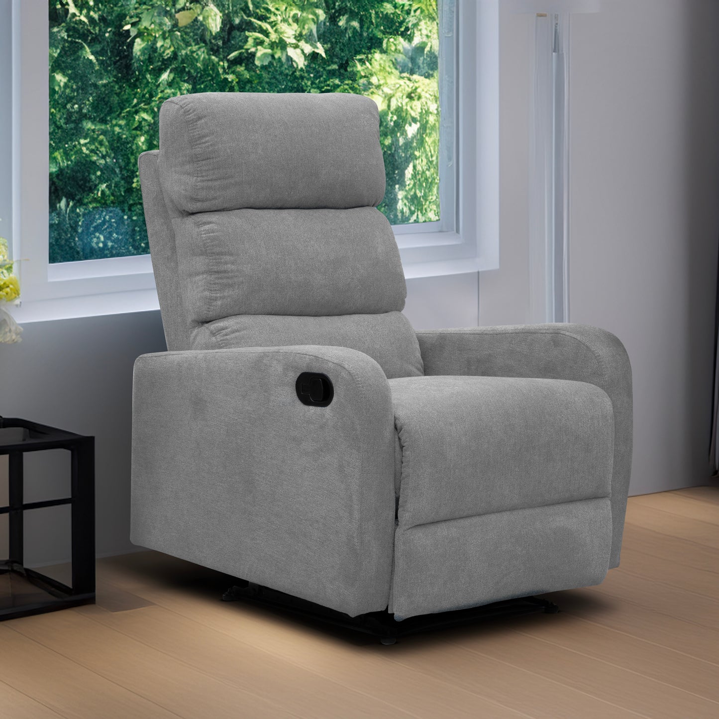SILLA RECLINABLE ESTÁTICA PEKIN  1 PUESTO  MICROFIBRA PLATA