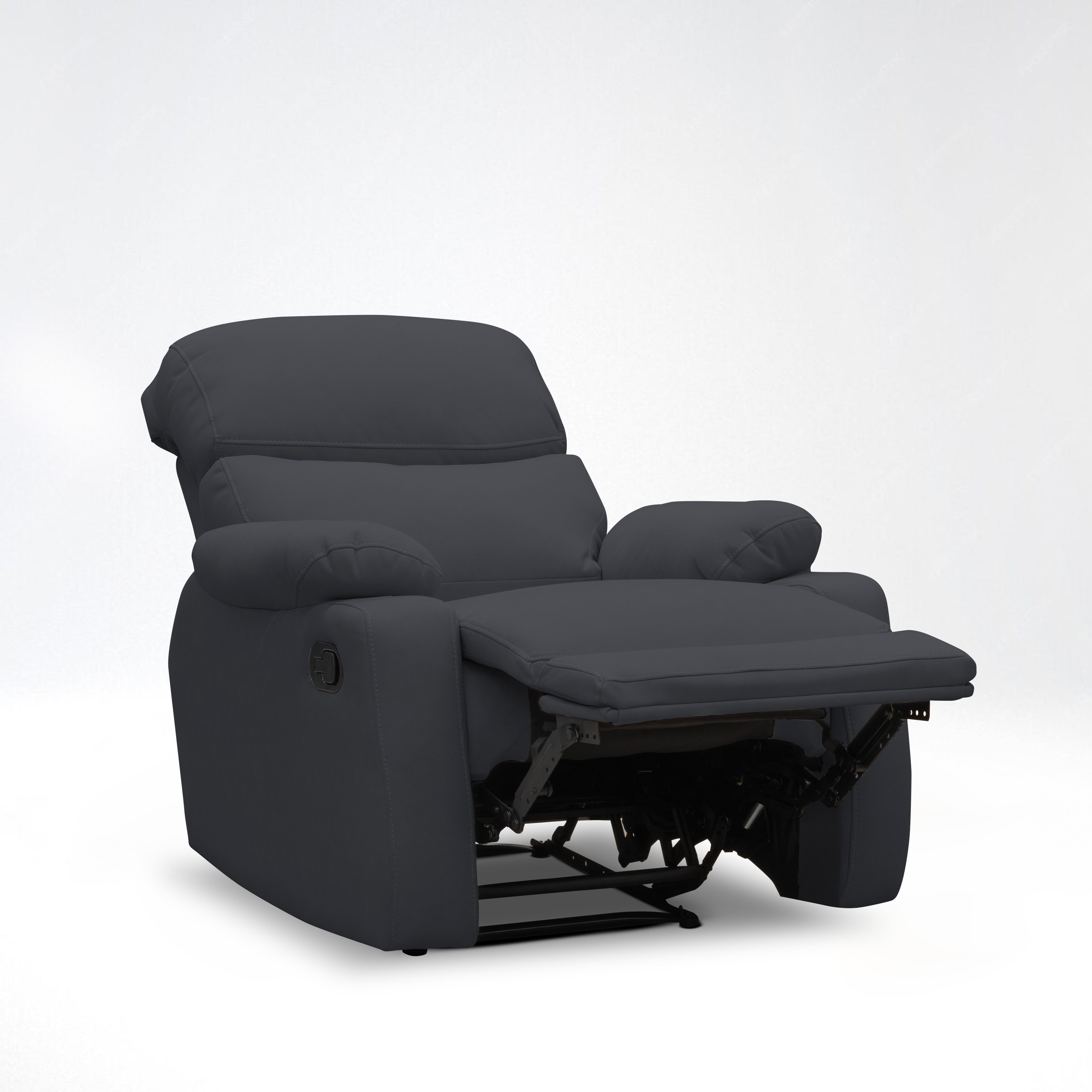 Silla reclinable velara 1 puesto microfibra gris plomo