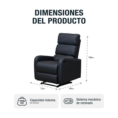 Silla reclinable Pekin Roma negro