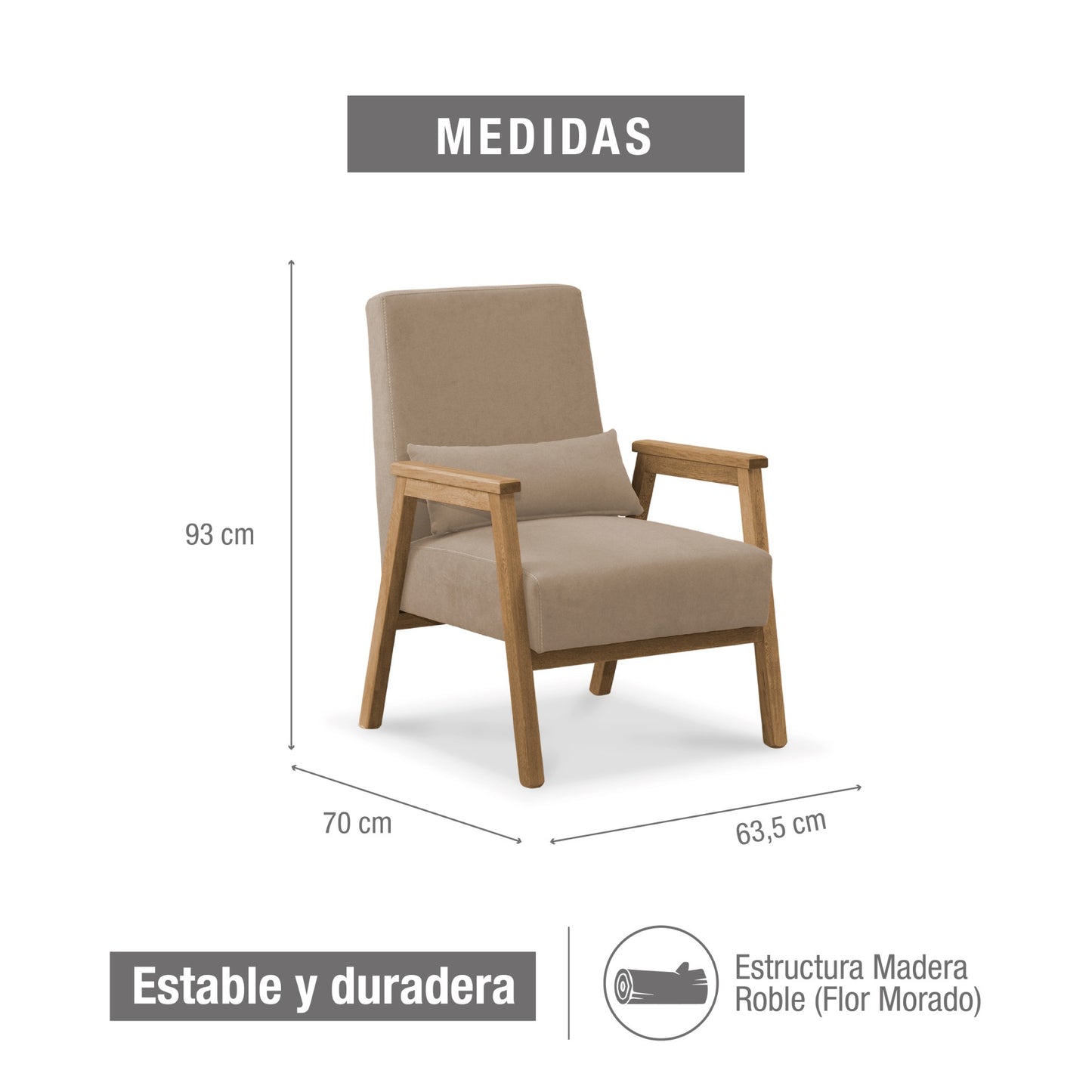 POLTRONA MILAN TELA CAMEL