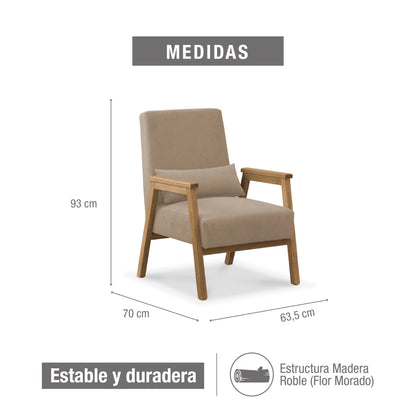 POLTRONA MILAN TELA CAMEL