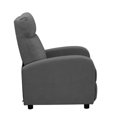SILLA RECLINABLE DALY 1 PUESTO ESTATICO MICROFIBRA GRIS