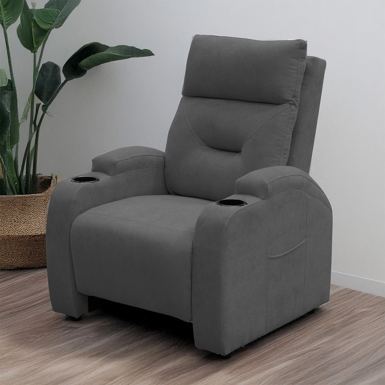 Silla reclinable logan 1 puesto estatico microfibra gris