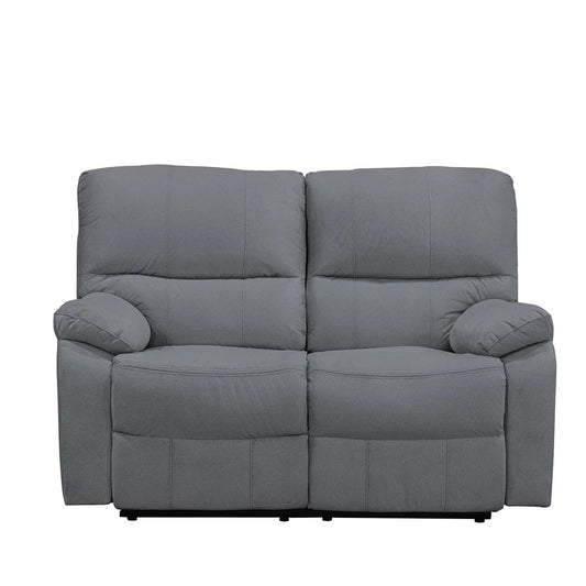 SOFA RECLINABLE  GALES 2 PUESTOS ESTATICO MICROFIBRA GRIS