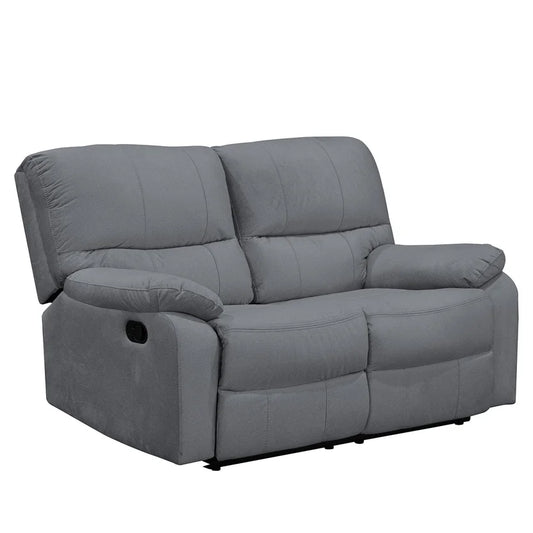 SOFA RECLINABLE  GALES 2 PUESTOS ESTATICO MICROFIBRA GRIS